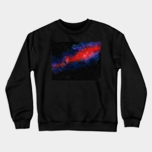 Red Nebula Watercolor Painting Crewneck Sweatshirt